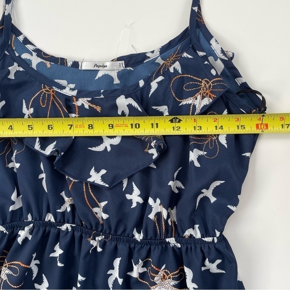 Papaya Navy White Lightweight Summer Dress with Doves Size Small NWOT - Picture 7 of 8